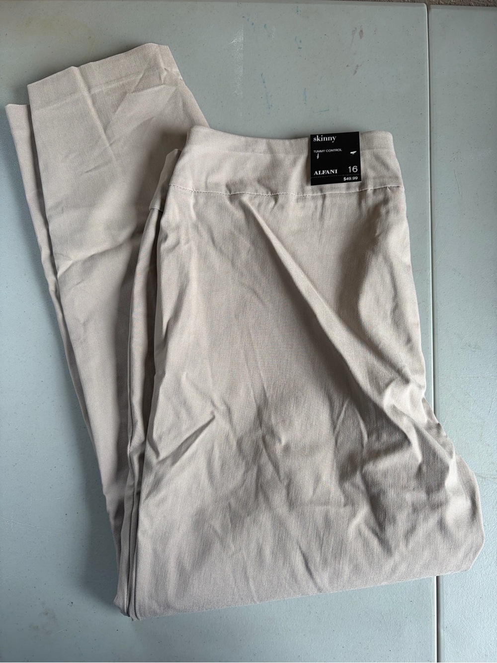 Alfani Skinny Ponte Pants in Light Beige